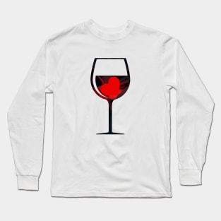 Gorgeous Wine Glass Heart Long Sleeve T-Shirt